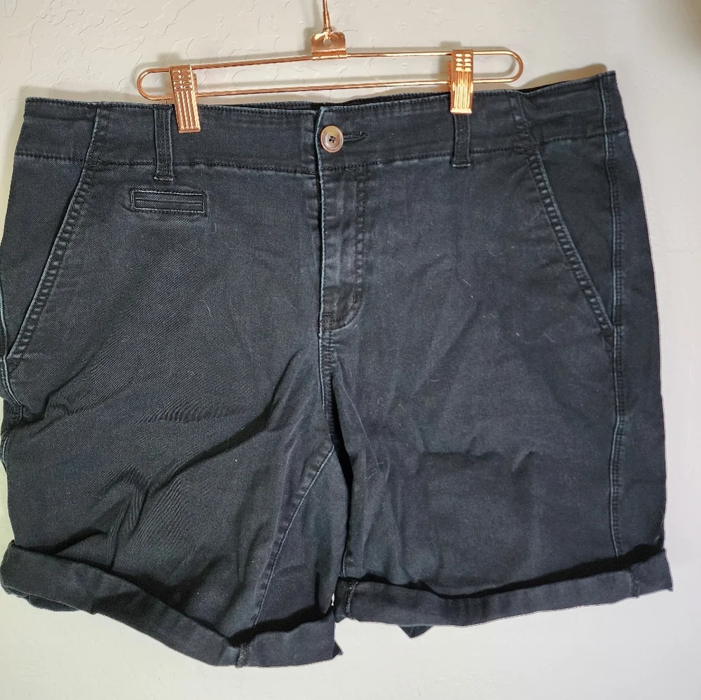 Maurices Black‎ Cotton Jean Shorts Size 14